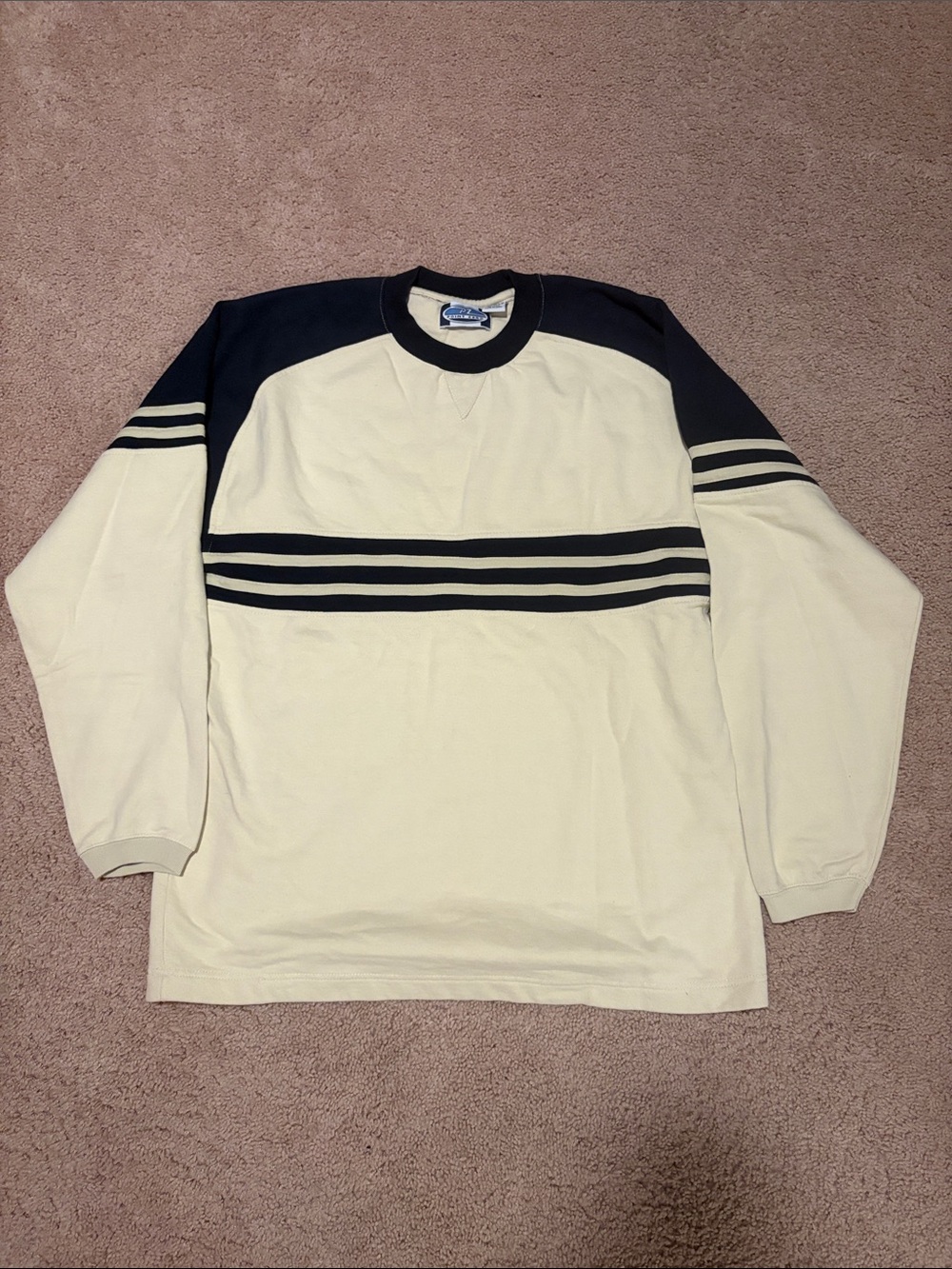 Y2K Point Zero Striped  Men’s Crewneck Sz L